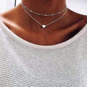 N7 | Boho Multi Layer Heart Pendant Necklace